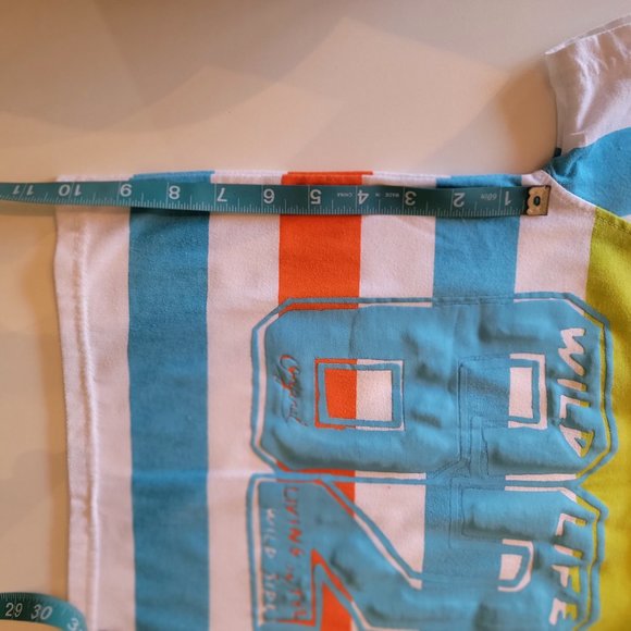 City Ink Boys Shirt Wild Life 82 White Blue and Orange Size 7 - Picture 3 of 4